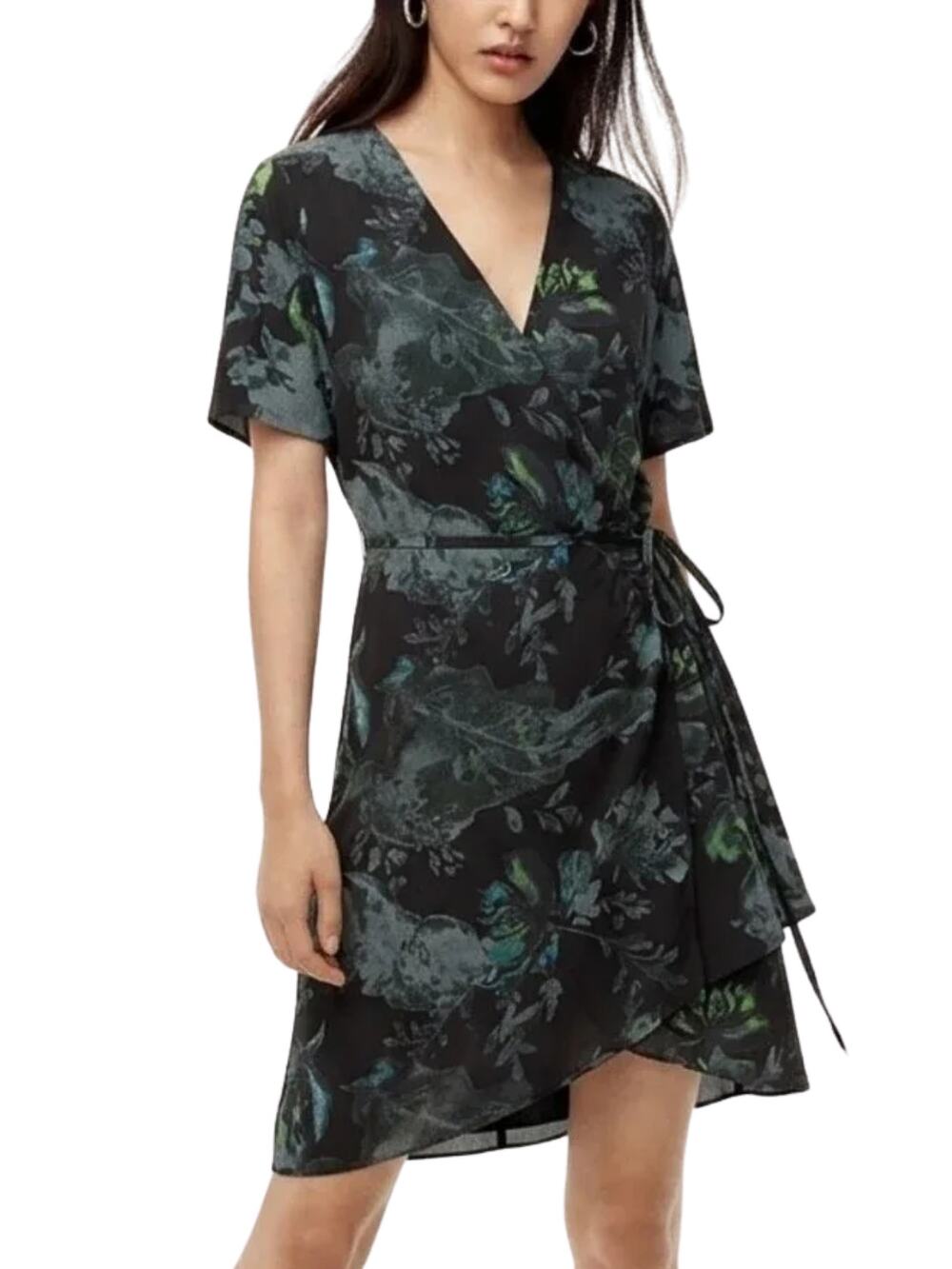 Aritzia Babaton Wallace Floral Botanical Full Wrap Dress S Whimsigoth Lined EUC